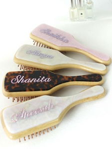 Pettine ad aria personalizzato con strass e <span class=keywords><strong>nome</strong></span>, regalo per ragazza, accessori - Product Image 2