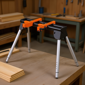 Support de scie à onglet en acier à hauteur réglable, capacité de 330 lb, de 29,1 à 32,9 pouces, pour machines à scier le bois - Product Image 2