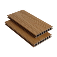 Plancher de terrasse en WPC co-extrudé moderne, imperméable, durable, composite bois-plastique PVC, pour les parcs extérieurs, installation facile par clic
