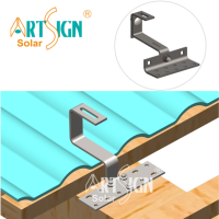 ART SIGN |   Système de montage solaire, fabrication directe d'usine, crochet de toit en acier inoxydable SUS304 de haute qualité et robuste pour support de panneau solaire