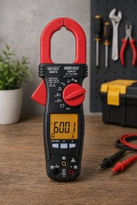 KUSAM-MECO KM-076 600A AC TRMS <b>Clamp</b> Meter LCD Display III 600V Safety Measures Voltage Resistance Capacitance - Product Image 4