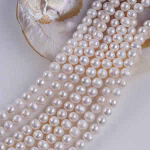 Collar de Perlas de Agua Dulce Naturales Blancas de Alta Calidad de 8-9 mm, Cuentas Sueltas Impecables y Casi Circulares - Product Image 3