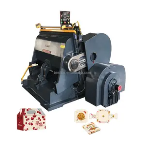 Mesin Press piring kecil, mesin pemotong dan krimer akurat, tekanan plat kecil, pisau pencetak datar dengan aturan potong ciuman untuk kotak karton