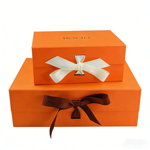 custom logo fancy cajas de carton eco friendly cardboard packaging luxury <b>wedding</b> gift magnetic folding paper box with <b>ribbon</b> - Product Image 1