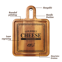 Accessoires de cuisine pour la maison, plateau à fruits en bois d'acacia, planche à découper en bois pour fromage et steak