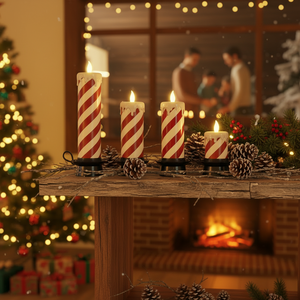 크리스마스 <span class=keywords><strong>LED</strong></span> 캔들 라이트 장식용 테이블 센터피스 무불꽃 <span class=keywords><strong>LED</strong></span> 크리스마스 캔들 라이트 휴일 홈 데코용 - Product Image 1