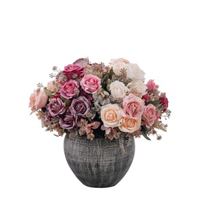 ช่อดอกกุหลาบประดิษฐ์ CallaFloral สีชมพู สีแดงเบอร์กันดี สีส้ม สำหรับงานแต่งงาน ตกแต่งบ้าน ดอกไม้ทำมือ - Product Image 5