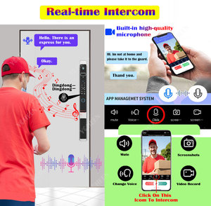 Tuya Wifi nhận dạng khuôn mặt khóa thông minh Video <span class=keywords><strong>intercom</strong></span> không thấm nước vân tay khóa thông minh NFC RFID mã thẻ chìa khóa kỹ thuật số khóa - Product Image 3