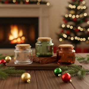 ขวดเทียนแก้วขนาด 100 มล. สีน้ำตาล สีเขียว ใส ทน<span class=keywords><strong>ค</strong></span>วามร้อน ใช้ซ้ำได้ สำหรับตกแต่งบ้านในวันคริสต์มาส - Product Image 3
