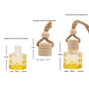 8ML Colorful Car Air Freshener Glass Round Shape Car Hanging Perfume <b>Bottles</b> Glass <b>Diffuser</b> <b>Bottle</b> - Product Image 6