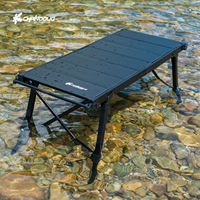 Table de camping CHANODUG, en plastique et acier, pliable, rangable, pour les voyages en plein air, le camping, les jeux de société, etc. Personnalisation disponible