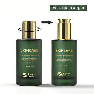 Nuova Moda: Flacone Contagocce in Vetro Smerigliato VERDE da 30ml e <span class=keywords><strong>75ml</strong></span>, Serigrafia Personalizzata, Marca Keyo, per Oli Essenziali, Cura di Capelli e Pelle - Product Image 4