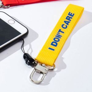 New Custom Logo Lightweight Multi-Purpose Wristlet Keychain Thick Cotton Canvas Silk Screen Printing Alloy Metal <b>Key</b> Tags - Product Image 5