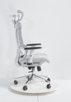 Chaise de bureau ergonomique en maille, dossier haut, pivotante, appui-tête réglable 3D, accoudoirs réglables 3D, support lombaire, base chromée