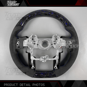 Volant LED en fibre de carbone forgée bleu personnalisé pour Toyota Tundra 2018-2026, <span class=keywords><strong>4Runner</strong></span>, Sequoia 9, Premi Aqua, Limited, SR5, <span class=keywords><strong>TRD</strong></span> <span class=keywords><strong>Pro</strong></span> - Product Image 5