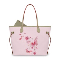 Sac fourre-tout spacieux en PU à imprimé papillon, 2 pièces, avec pochette, nouveau produit, élégant sac à bandoulière pour femme