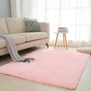 Commercio all'ingrosso moderno tappeto rosa soffice in poliestere con la macchina fatta Super capelli lunghi colore solido Shaggy <span class=keywords><strong>per</strong></span> il soggiorno del bambino - Product Image 3