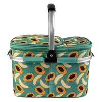 Isolierte Faltbare Polyester-Picknick-Kühltasche für Draußen mit Aluminiumgriff und Kühlfach für 2 Personen
