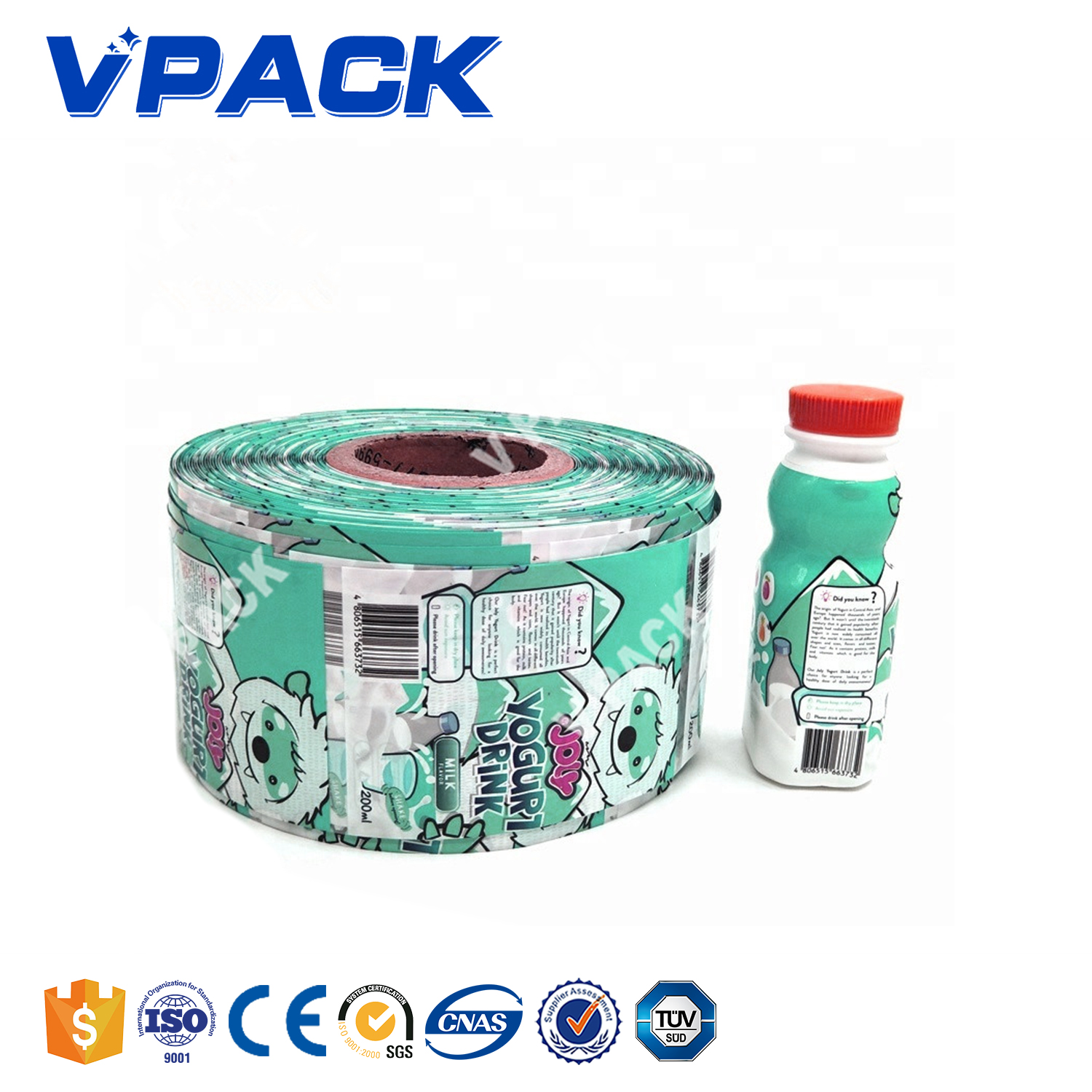 Waterproof and Durable PET Bottle Labels with Custom Color and Cutting Service for Beverage Packaging