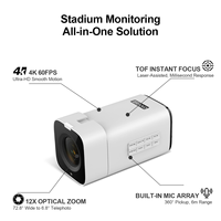 Cámara de Transmisión en Vivo para Estadios 4K 60FPS con Zoom Óptico 12X y NDI | Cámara PTZ HX2 3G-SDI HDMI USB 3.0 PoE H.265 para Campos Deportivos