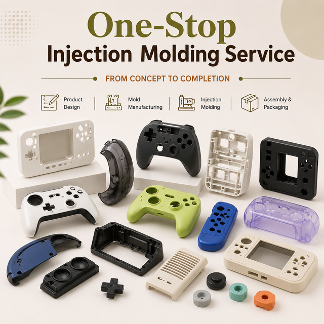Custom Gaming Controller Housing Injection Molding ABS PC Matte Finish Laser Engraving OEM Processing Manufacturer