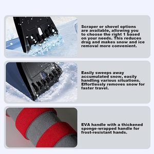 Grattoir à glace pour <span class=keywords><strong>pare</strong></span>-<span class=keywords><strong>brise</strong></span> de voiture fenêtres poignée en plastique renforcé résistant côté burin pour côté griffe de <span class=keywords><strong>givre</strong></span> pour morceaux glacés - Product Image 3