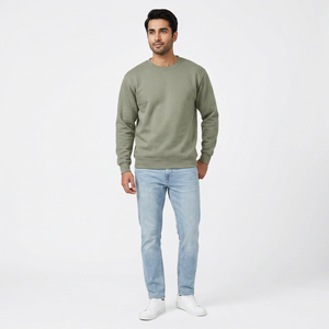 Sweat-shirts et sweats à capuche pour hommes sur mesure en gros, col rond, coton, épaules tombantes, streetwear unisexe, sweats-shirts basiques surdimensionnés - Product Image 1