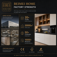 Buffet moderne sur mesure | Blanc mat + Noyer grille ouverte | Niche pour four encastrable | Bande LED | Vente en gros OEM