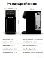 Purificateur d'eau instantané avec filtration RO, eau potable chaude et froide en 3 secondes pour la maison, le bureau, l'hôtel, chauffe-eau