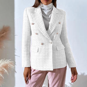 Оптовая продажа новый стиль шерстяной двубортный пиджак многоцветный женский пиджак - Product Image 6