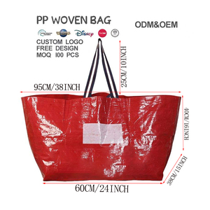 Tùy Chỉnh Bền Lớn Di Chuyển Thị Trường Màu Đỏ Túi Tàu Thiết Kế Tùy Chỉnh Tái Sử Dụng Thêm Lớn PP Vải Dệt <span class=keywords><strong>Tote</strong></span> Túi Với Logo Thư - Product Image 1