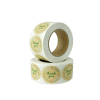 Stiker Bentuk Bulat Die Cut Label Terima Kasih untuk Kartu Ucapan, Amplop, dan Kemasan Hadiah