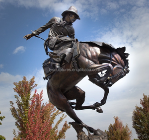 Grande statua di cavaliere all'aperto scultura di due uomini a cavallo in bronzo due uomini su sculture a cavallo - Product Image 3