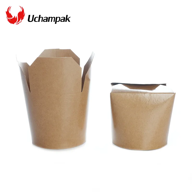 Ready Bulk 550ml 750ml 1000ml kraft paper disposable takeout food container noodle snack street food Paper bucket box
