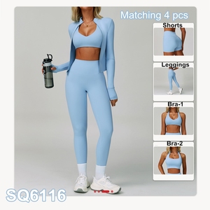 Wholesale Yoga Jacket <strong>Tight</strong> Stand-Up Zipper Long Sleeves <strong>Women</strong> Quick-Drying Yoga Clothes Soft Outdoor Fitness Sports Tops SQ6116 - Product Image 2