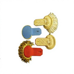 Épaulettes de qualité supérieure, personnalisées, brodées, à coudre, en toile, pour uniforme, avec franges, Field's Marshall Empire, THREEATONE, classiques - Product Image 5