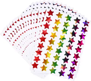 Conteggi Foil Star Metallic Stickers Reward Star Stickers etichette 8 colori autoadesivi Foil Star Stickers