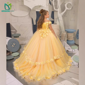 2025 per bambini abiti da <span class=keywords><strong>principessa</strong></span> bianchi per ragazze di alta qualità floreale estate festa abito da ballo lunga lunghezza di usura quotidiana - Product Image 3