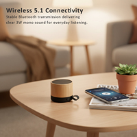 Haut-parleur Bluetooth sans fil portable 3W mono avec boîtier en bambou écologique et batterie remplaçable