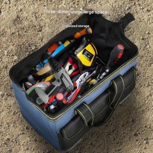 Sac <span class=keywords><strong>à</strong></span> outils universel durable <span class=keywords><strong>à</strong></span> large ouverture avec poignée en tissu Oxford, imperméable et épaissi, adapté au rangement des outils - Product Image 4
