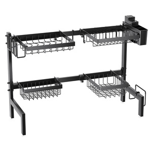 Scolapiatti da <span class=keywords><strong>cucina</strong></span> a 2 livelli da posizionare sopra il lavello, grande, regolabile, salvaspazio, <span class=keywords><strong>per</strong></span> piatti e ciotole - Product Image 5