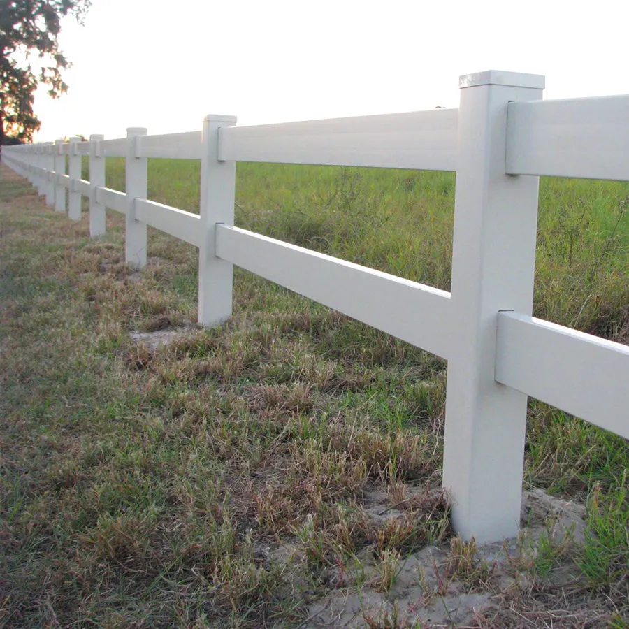 Fentech không thấm nước thiết kế mới tổng hợp hàng rào bảng trắng Vinyl 2 đường ray PVC ngựa hàng rào trang trại Đồng cỏ hàng rào Vật liệu ngoài trời