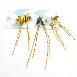 Pendientes de Acero Inoxidable con Colgante de Estrella y Corazón, Resistentes al Agua, con Borlas Largas de Zirconia y Arcilla Polimérica para Mujer - Product Image 1