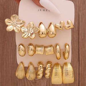 Juego de Pendientes de Moda Estilo Europeo, Geometría Metálica, Pendientes de Espiral, para Joyería, Venta al por Mayor - Product Image 6