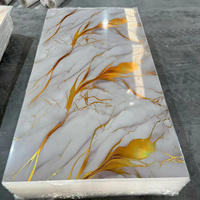 Panneau mural en PVC marbré en gros 1220x2440x3mm, panneau mural UV pour la décoration intérieure commerciale des hôtels