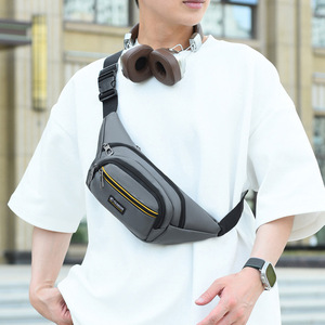 FASHION Men's Waist Bag Oxford Cloth Waterproof Gray Business Commuting Bag - Product Image 2