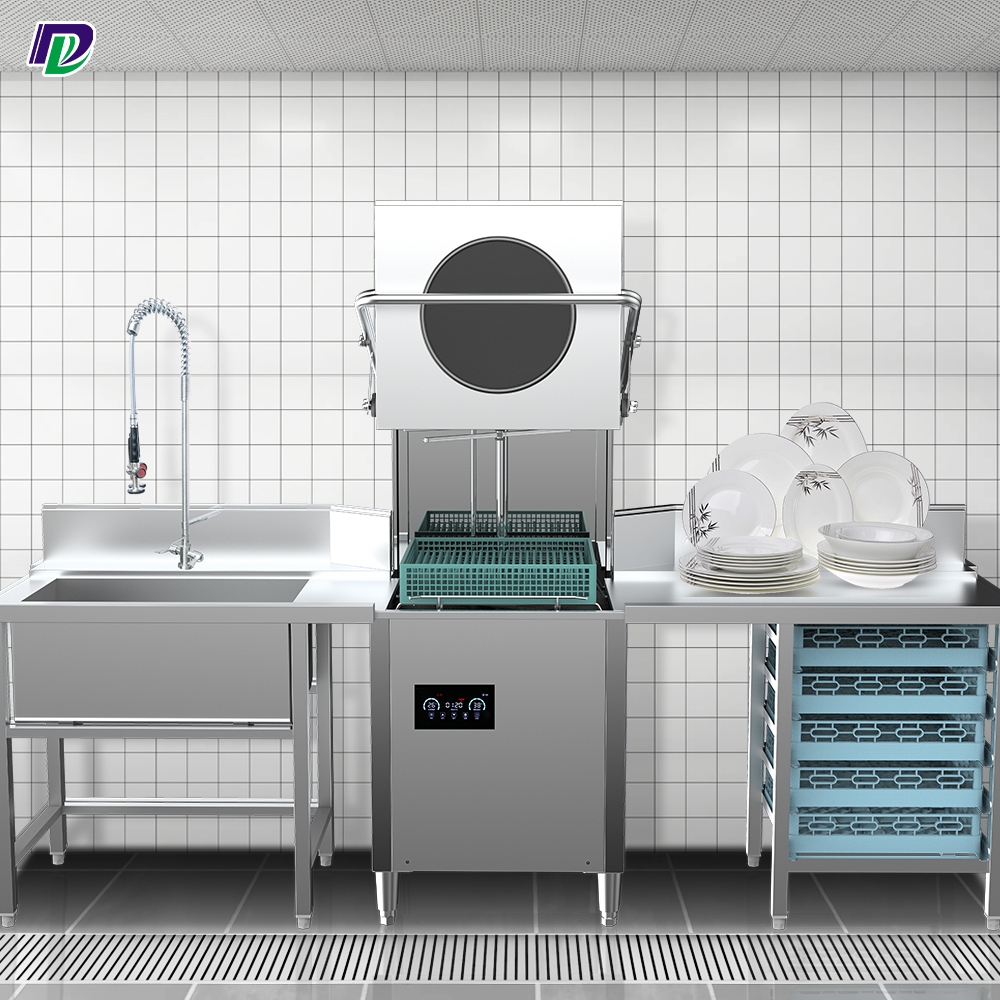 Commercial Electric Restaurant Smart Automatic Washing Machine Dish Washer Machine Hood Type Dishwasher for Hotel & Restaurant