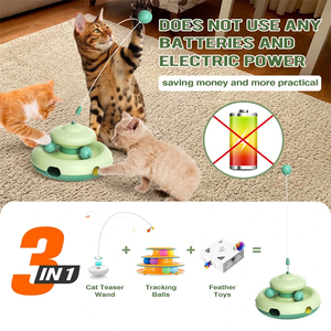 3in1 Mulit-<strong>cat</strong> Toy <strong>Cat</strong> Teaser <strong>Wand</strong> Feather Tracking Balls Weight Loss Enhance Intelligence Relieve Anxiety Kitty Interactive Toy - Product Image 3
