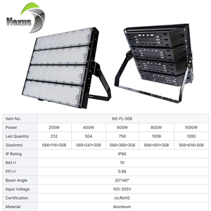 Reflector <span class=keywords><strong>LED</strong></span> de Alta Potencia para Exteriores, Resistente al Agua, para Campos de Fútbol, 200, 400, 600, 800, 1000 W, para Estadios y Mástiles Altos - Product Image 2
