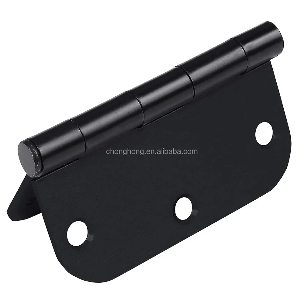 3.5*3.5 Folding Hinges Round 3-1/2" x 3.5" 5/8 Radius Matte Black Flush Hinge Wholesale Wood Door Square Hinges